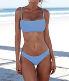 New Solid Sexy Bikini Set Women Swimming Suit Fashion Swimsuit Two-Piece Swimwear Bathing Suit Female Biquini Plus Size XL Sets
