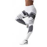2019 Mesh Patchwork Sports Bra Crop Top+Plus Size XXXL Women Geometric Push Up Tight Leggings Yoga Pants Gym Clothing Sportswear