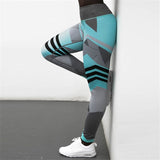 2019 Mesh Patchwork Sports Bra Crop Top+Plus Size XXXL Women Geometric Push Up Tight Leggings Yoga Pants Gym Clothing Sportswear