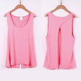 Sexy Women Yoga Vest T-shirt Hollow Back Sports Fitness Tank Top Yoga Running Gym Jogging Vest Tops SMN88