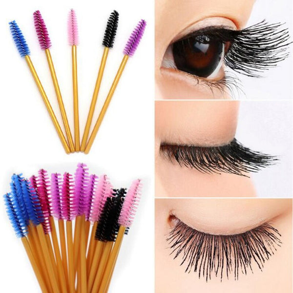 50Pcs/Pack Disposable Eyelash Brushes Mascara Wands Applicator Wand Makeup Tool Kits Accessories