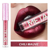 Metallic Matte Glitter Lipstick Waterproof Lasting Sexy Red Liquid Lip Gloss Femmes Mode Maquillage Cadeau New TSLM1