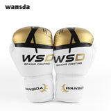 HIGH Quality Women/Men Boxing PU Leather Gloves MMA Muay Thai Gants De Boxe Luva Mitts Sanda Fitness Equipments 8 10 12 6OZ