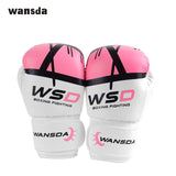 HIGH Quality Women/Men Boxing PU Leather Gloves MMA Muay Thai Gants De Boxe Luva Mitts Sanda Fitness Equipments 8 10 12 6OZ