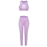 Sexy Mesh 2pcs Yoga Set Jogging Women Suit Set Sport Women Fitness Gym Yoga Shirt Sports Women'S Clothing Womens Exercise Sets