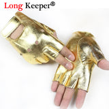 Long Keeper Men's Gloves Fitness Leather Gloves Half Finger Male Luvas For Dancing Party Show Cycling Bicycle gants moto #M131
